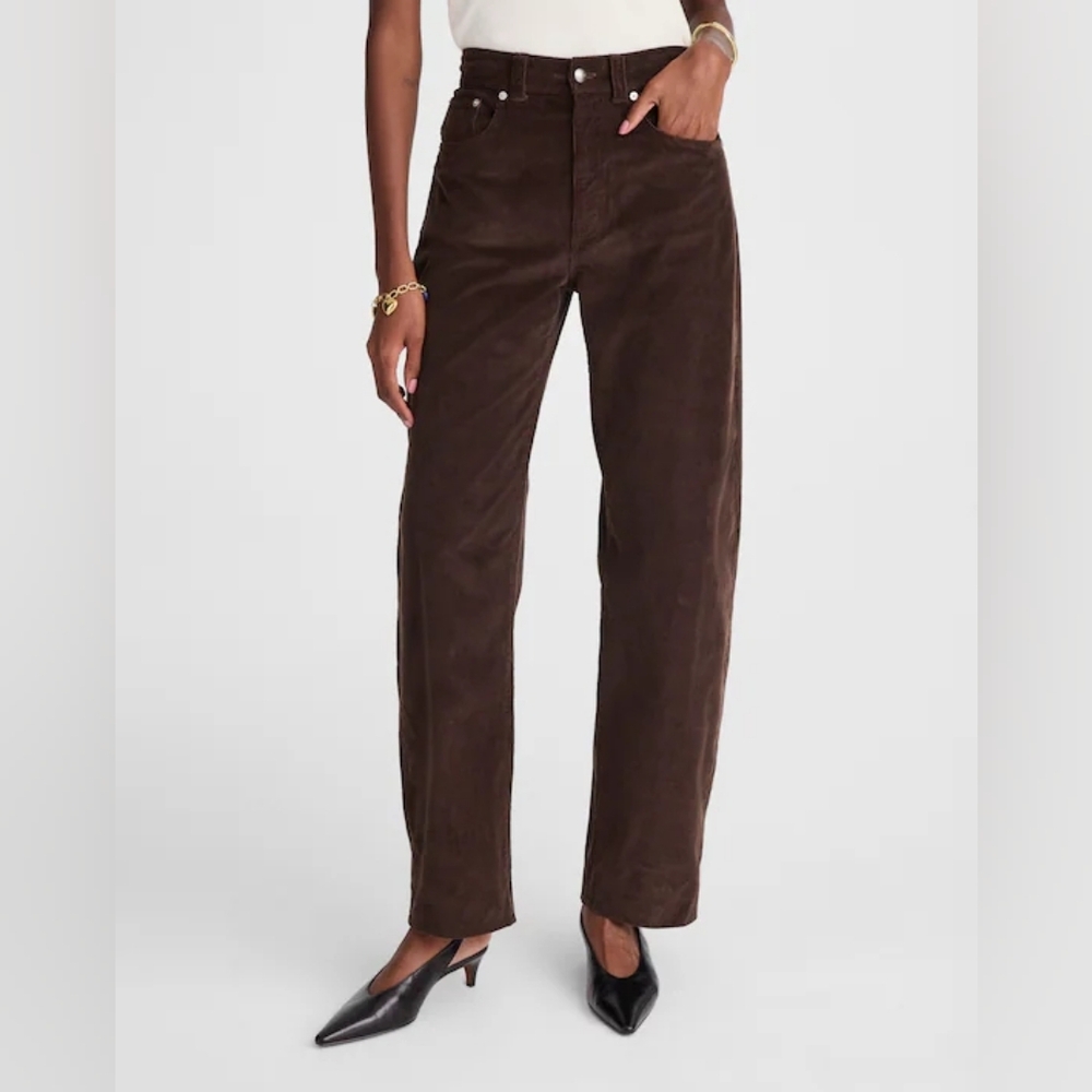 NWT Madewell Chocolate Brown Corduroy Pants sz27